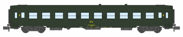 REE Modeles NW-154 - French SNCF Coach Class UIC CAR B10 Green Yellow Logo CFL Era IV